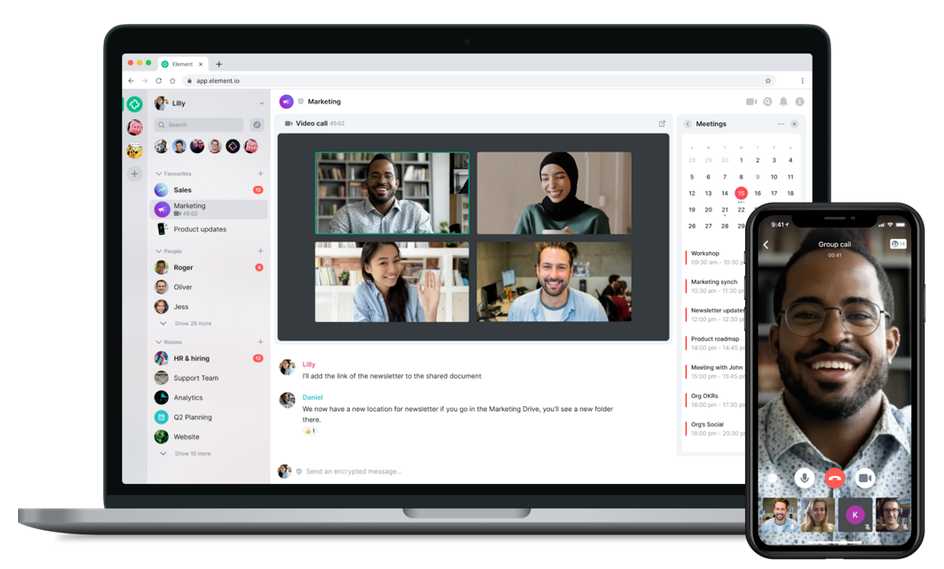 Matrix server chat video conferenze e canali crittografati